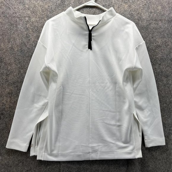 Levelwear Sweaters - Levelwear Sweater Women Medium Ladies White 1/4 Zip Sweatshirt Ribbed Pullover